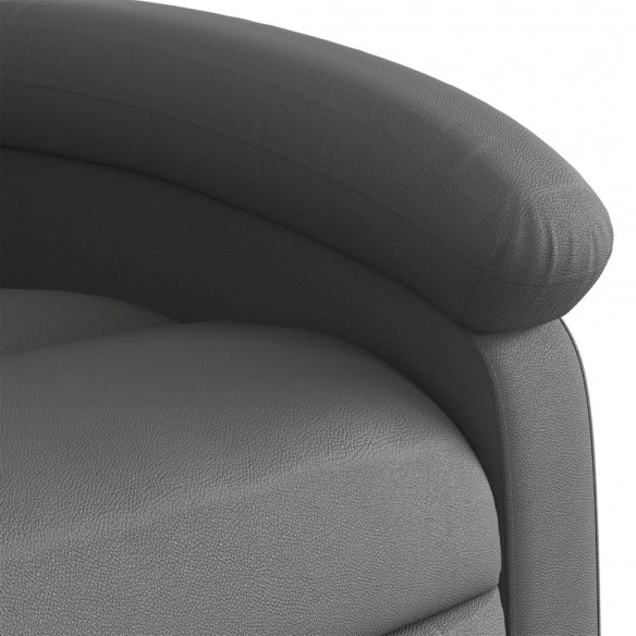 Fauteuil inclinable gris cuir véritable