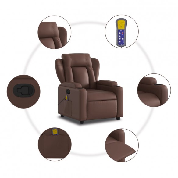 Fauteuil de massage inclinable Marron Similicuir