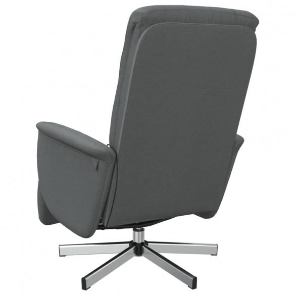 Fauteuil inclinable de massage et repose-pieds gris foncé tissu