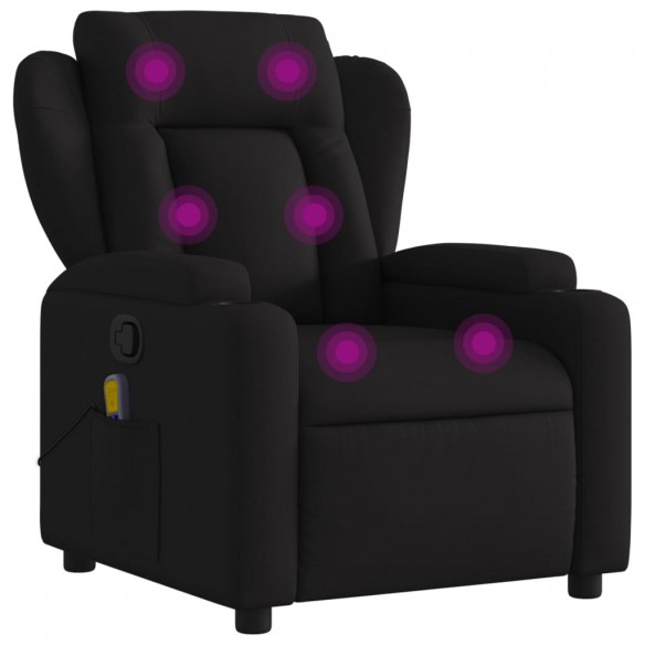 Fauteuil de massage inclinable Noir Tissu