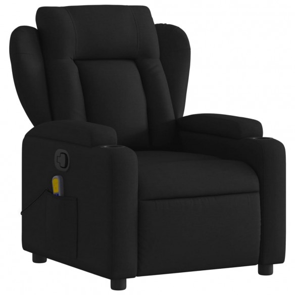 Fauteuil de massage inclinable Noir Tissu