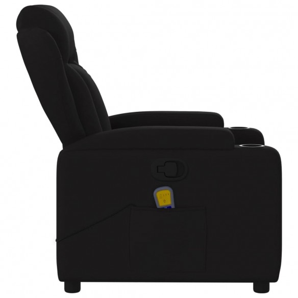 Fauteuil de massage inclinable Noir Tissu