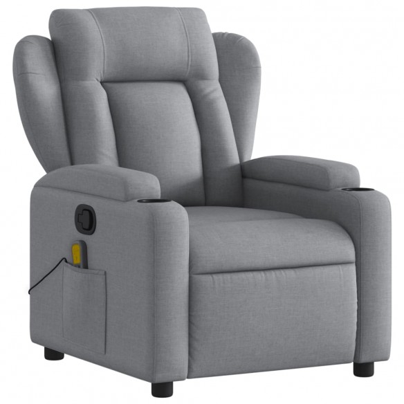 Fauteuil de massage inclinable Gris clair Tissu