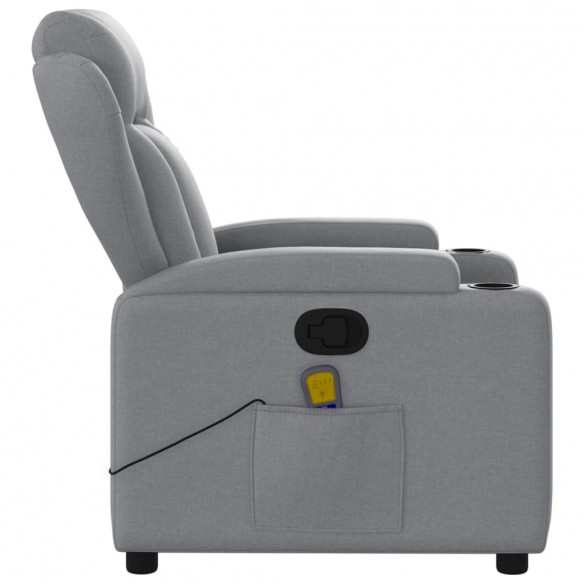 Fauteuil de massage inclinable Gris clair Tissu