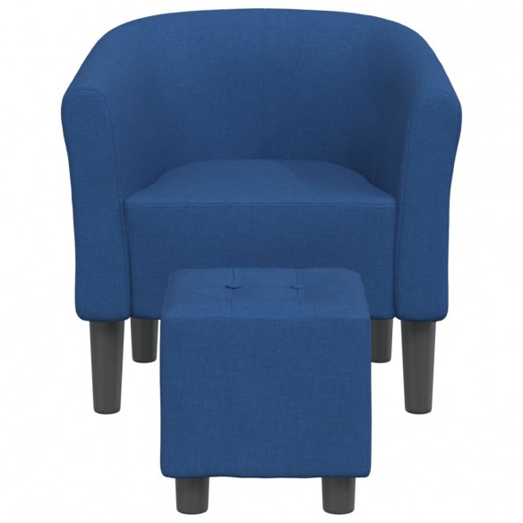 Fauteuil cabriolet avec repose-pied bleu tissu