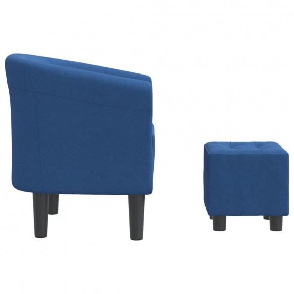 Fauteuil cabriolet avec repose-pied bleu tissu