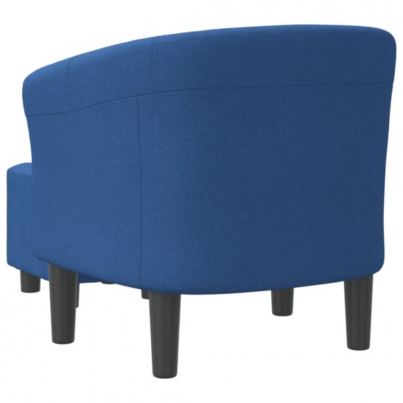 Fauteuil cabriolet avec repose-pied bleu tissu