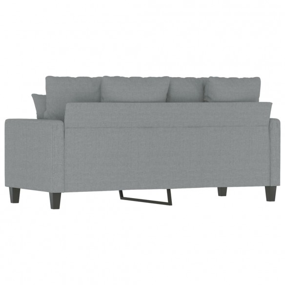 Canapé à 2 places Gris clair 140 cm Tissu