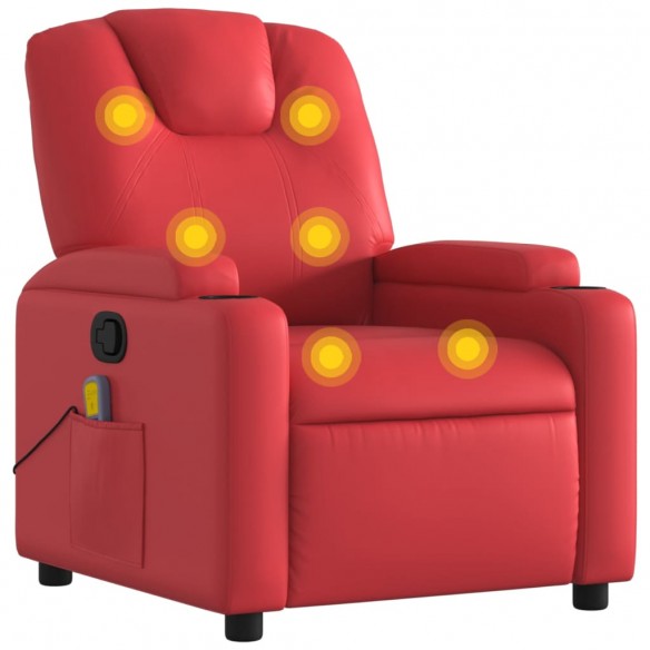 Fauteuil de massage inclinable rouge similicuir