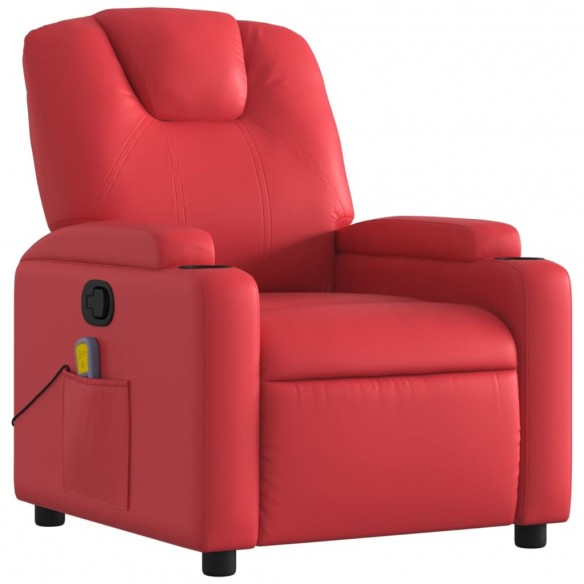 Fauteuil de massage inclinable rouge similicuir