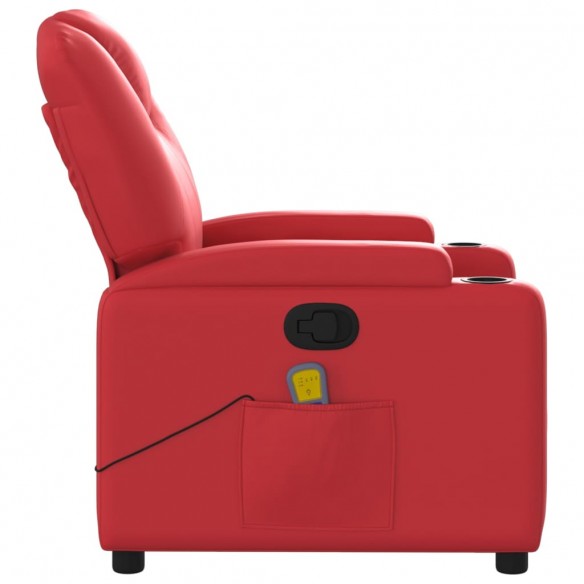 Fauteuil de massage inclinable rouge similicuir