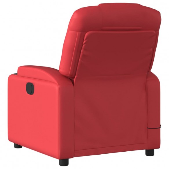 Fauteuil de massage inclinable rouge similicuir