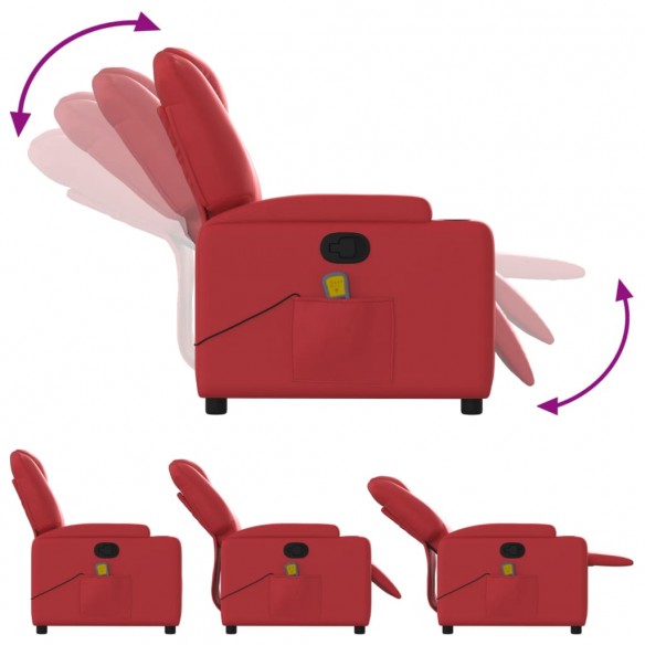 Fauteuil de massage inclinable rouge similicuir