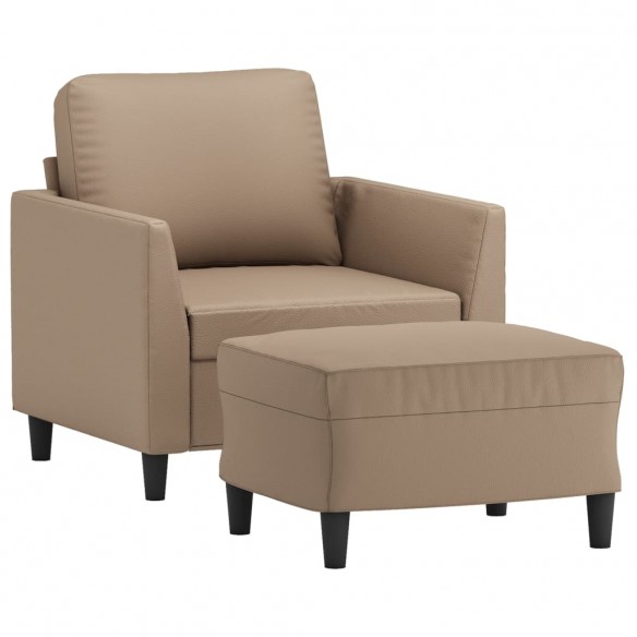 Fauteuil avec repose-pied Cappuccino 60 cm Similicuir