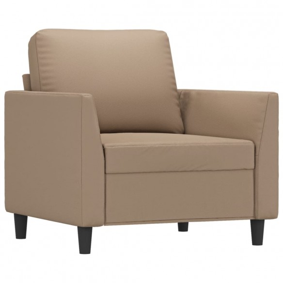 Fauteuil avec repose-pied Cappuccino 60 cm Similicuir