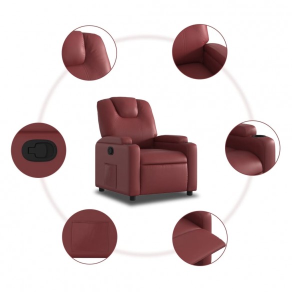 Fauteuil inclinable Rouge bordeaux Similicuir