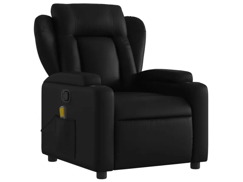 Fauteuil de massage inclinable Noir Similicuir