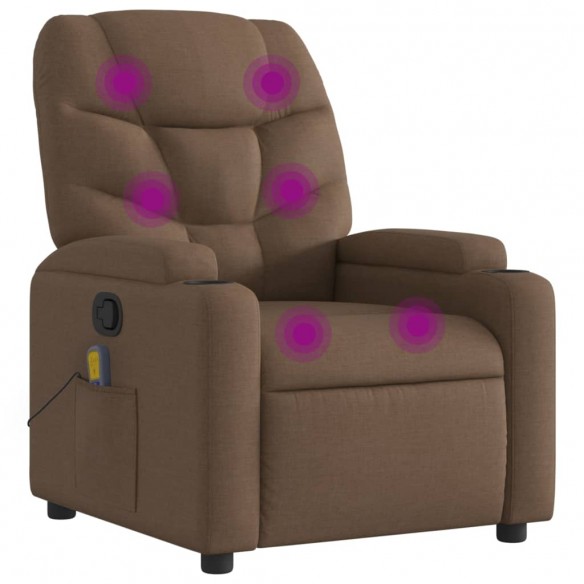 Fauteuil de massage inclinable Marron Tissu