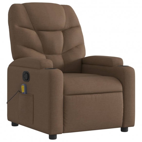 Fauteuil de massage inclinable Marron Tissu