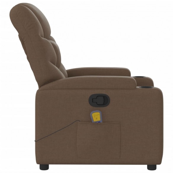 Fauteuil de massage inclinable Marron Tissu