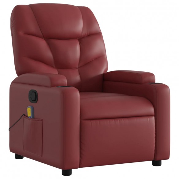 Fauteuil de massage inclinable Rouge bordeaux Similicuir