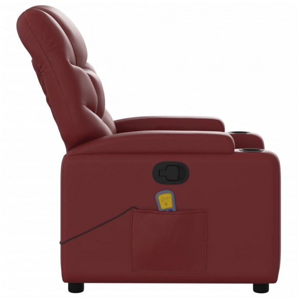 Fauteuil de massage inclinable Rouge bordeaux Similicuir