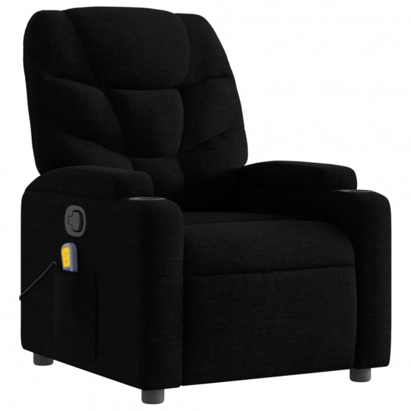 Fauteuil de massage inclinable Noir Tissu