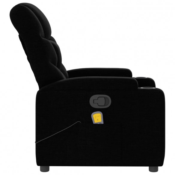 Fauteuil de massage inclinable Noir Tissu