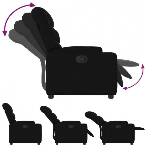 Fauteuil inclinable Noir Tissu