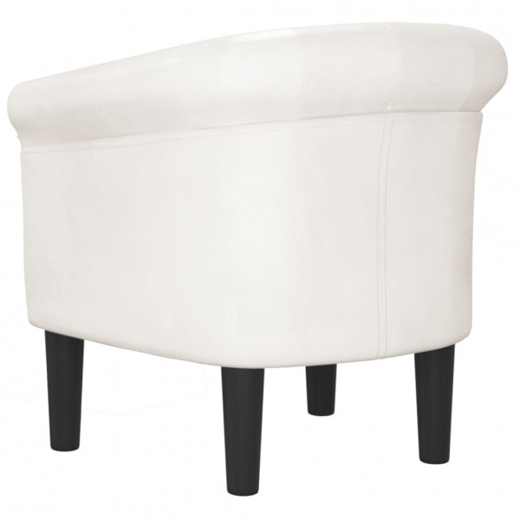 Fauteuil cabriolet blanc similicuir