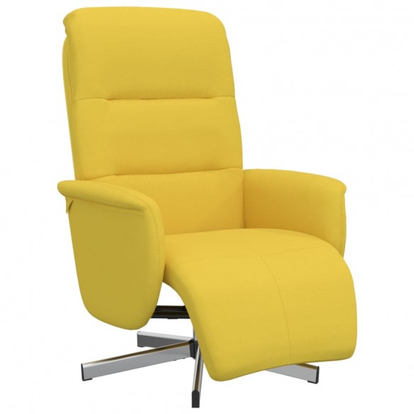 Fauteuil inclinable avec repose-pieds jaune clair tissu