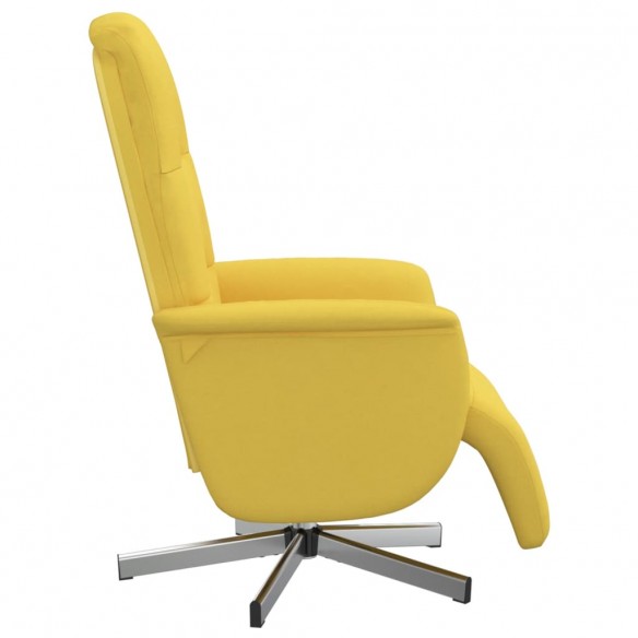 Fauteuil inclinable avec repose-pieds jaune clair tissu