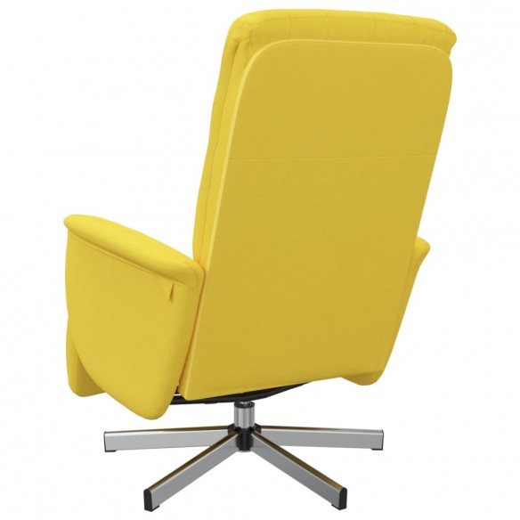 Fauteuil inclinable avec repose-pieds jaune clair tissu