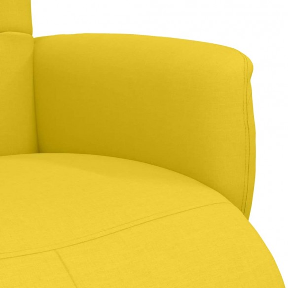 Fauteuil inclinable avec repose-pieds jaune clair tissu