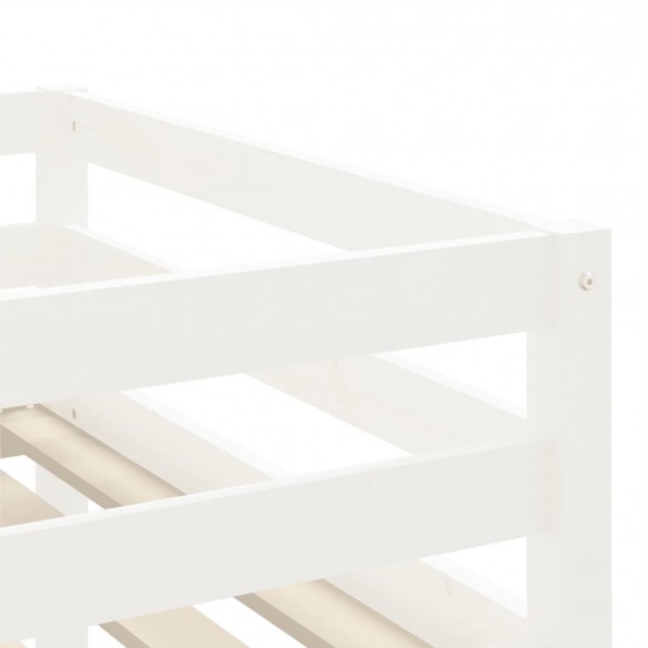 Lit mezzanine enfants et rideaux rose 90x190cm bois pin massif