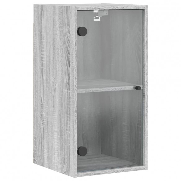 Armoire murale avec portes en verre sonoma gris 35x37x68,5 cm