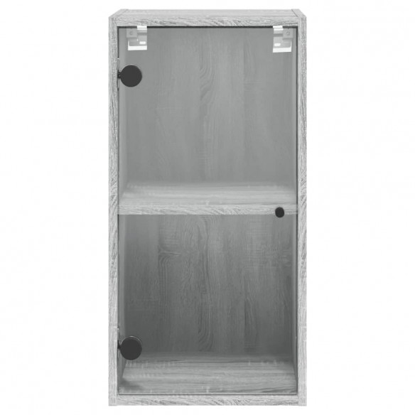 Armoire murale avec portes en verre sonoma gris 35x37x68,5 cm