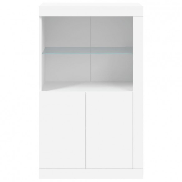 Armoire latérale avec éclairage LED blanc bois d'ingénierie