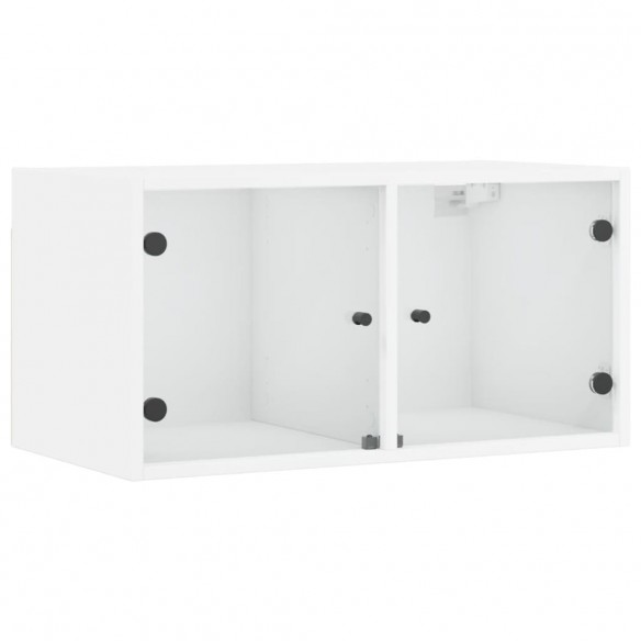 Armoire murale avec portes en verre blanc 68,5x37x35 cm