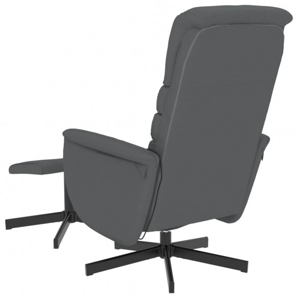 Fauteuil inclinable de massage avec repose-pied gris similicuir