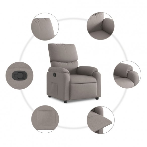 Fauteuil inclinable Taupe Tissu