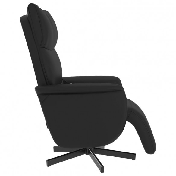 Fauteuil inclinable de massage repose-pieds noir similicuir