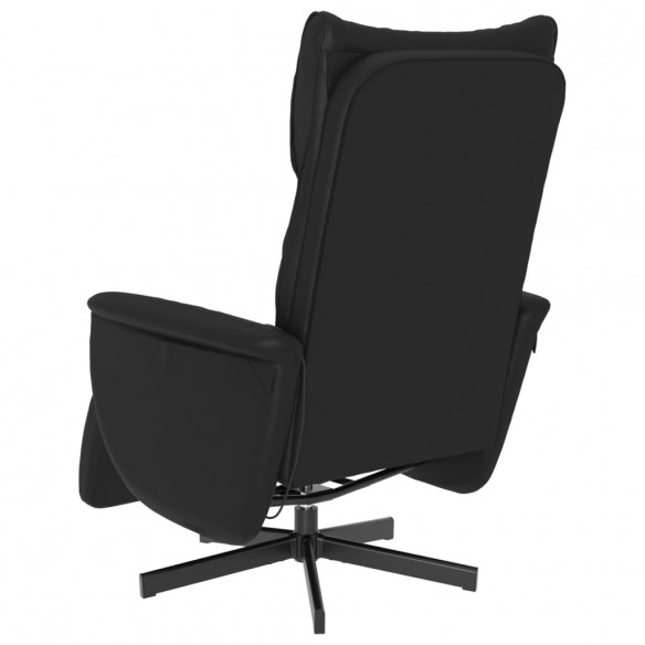 Fauteuil inclinable de massage repose-pieds noir similicuir