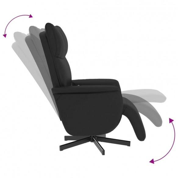 Fauteuil inclinable de massage repose-pieds noir similicuir