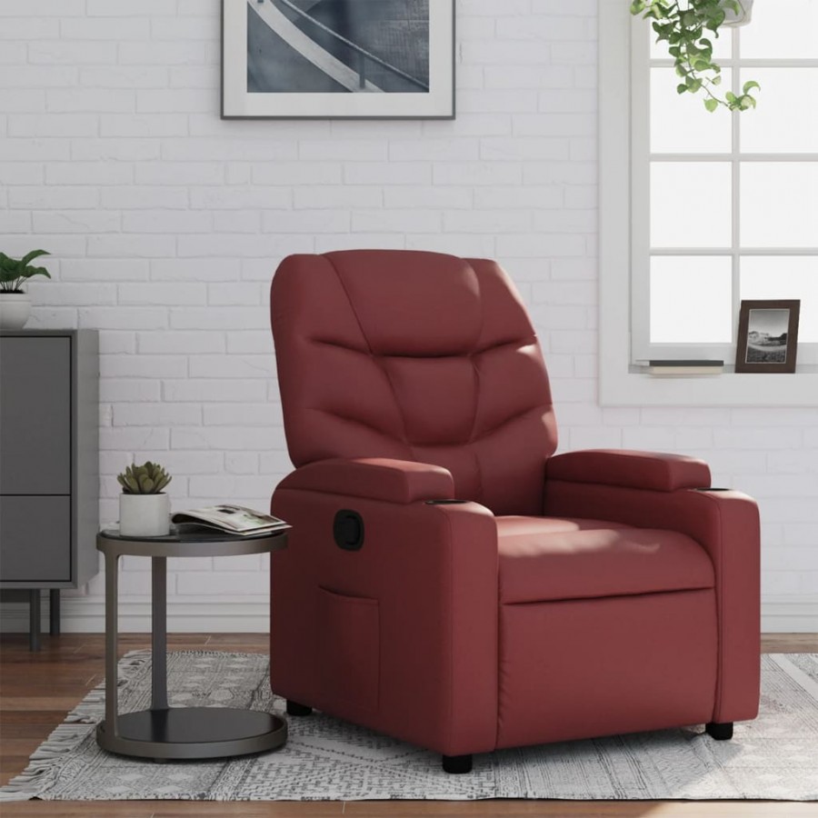 Fauteuil inclinable Rouge bordeaux Similicuir