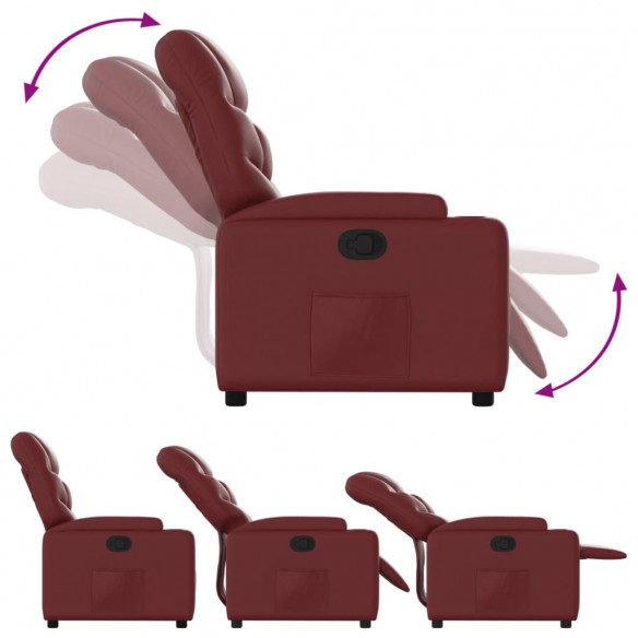 Fauteuil inclinable Rouge bordeaux Similicuir