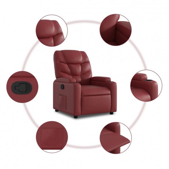 Fauteuil inclinable Rouge bordeaux Similicuir