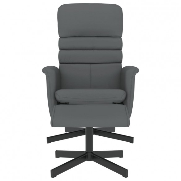 Fauteuil inclinable avec repose-pied gris similicuir