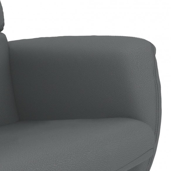 Fauteuil inclinable avec repose-pied gris similicuir