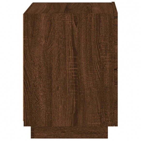 Armoire de chevet et lumières LED chêne marron bois ingénierie